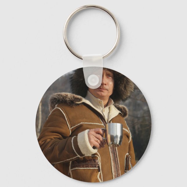Putin Drinking! Key Ring (Front)