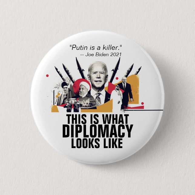 Putin is a killer: Joe Biden 2021 6 Cm Round Badge (Front)