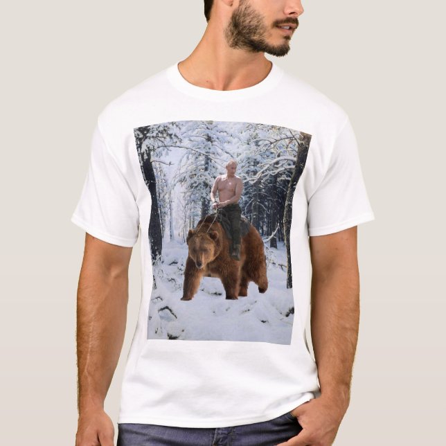Putin on a bear T-Shirt (Front)