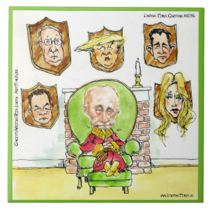 Putin On The Ritz W/ Trump Comic Ceramic Tile