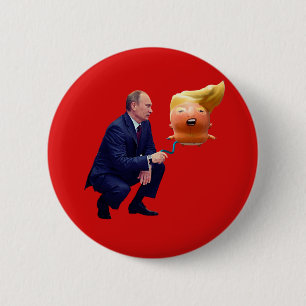 Putin Plays With Trump Balloon 6 Cm Round Badge