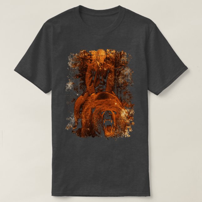 Putin Riding Bear T-Shirt (Design Front)