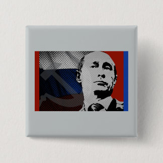 Putin with Russian Flag 15 Cm Square Badge