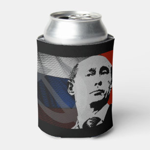 Putin with Russian Flag Can Cooler