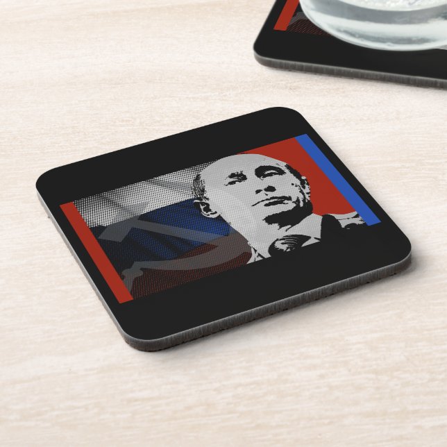 Putin with Russian Flag Coaster (Left Side)