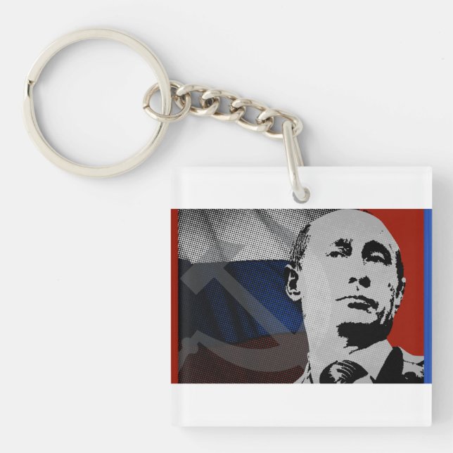 Putin with Russian Flag Key Ring (Front)