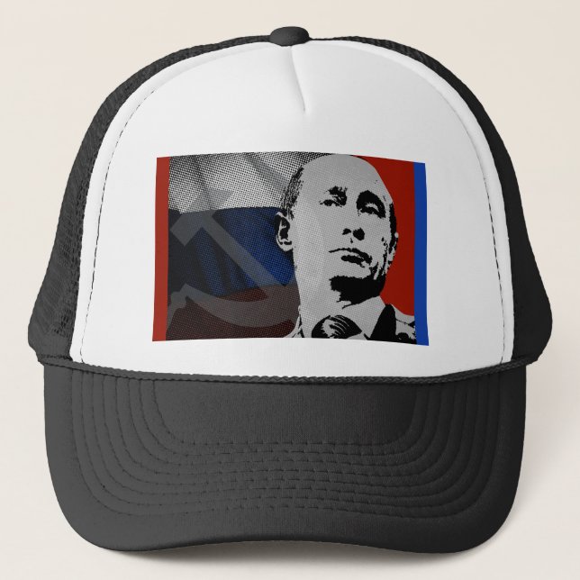 Putin with Russian Flag Trucker Hat (Front)