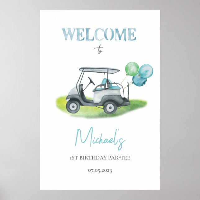 Putt Party Golf Theme Welcome Poster (Front)