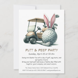 Putt & Peep Party Easter Golf Invitation