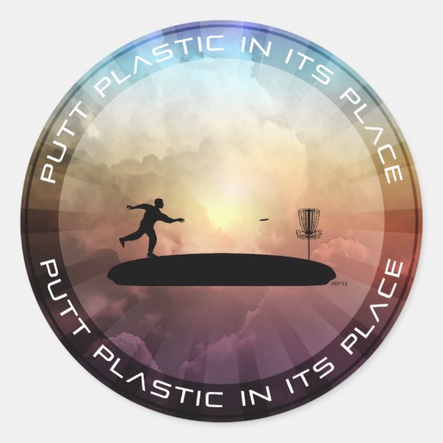Putt Plastic In Its Place Classic Round Sticker (Front)