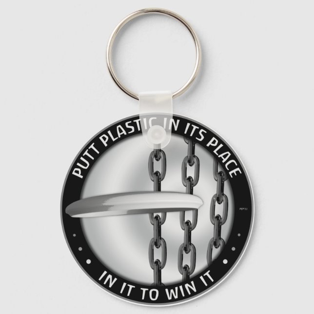 Putt Plastic In Its Place Key Ring (Front)