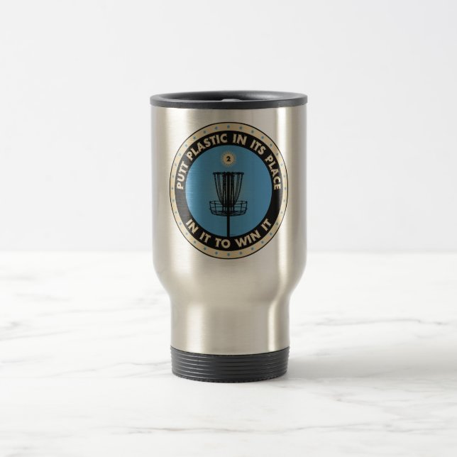 Putt Plastic In Its Place Travel Mug (Center)