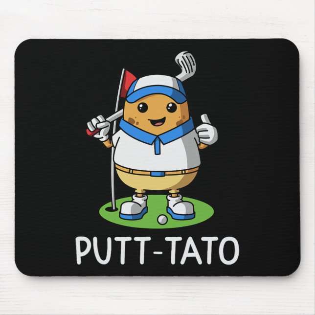 Putt-tato Golfing Potatoes Potato Funny Golf Playe Mouse Pad (Front)