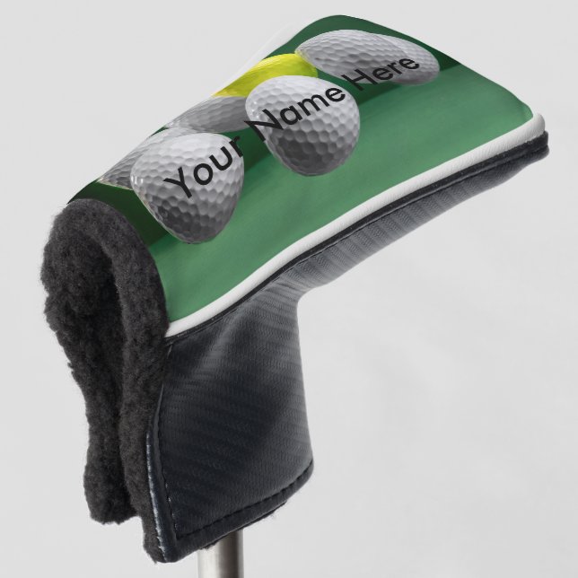 Putter Cover with Floating Golfballs Image (3/4 Front)