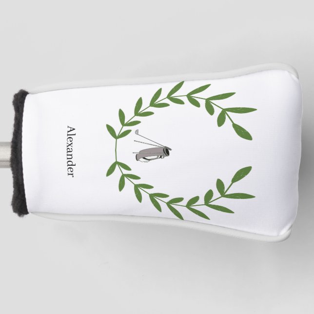 Putter Cover with Laurel Wreath and Golf Bag (Front)