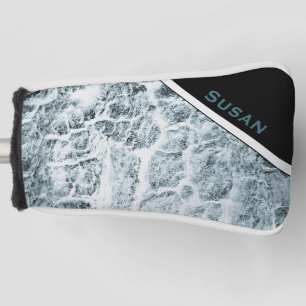 Putter Cover "Wood White-Turquoise"