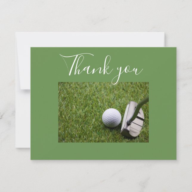 Putter with golf ball Thank you card (Front)