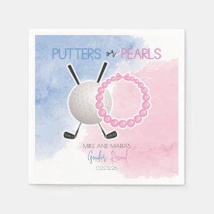Putters or Pearls Gender Reveal Party Napkin