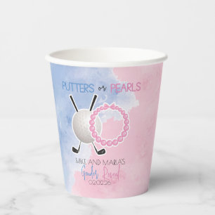 Putters or Pearls Gender Reveal Party Paper Cups