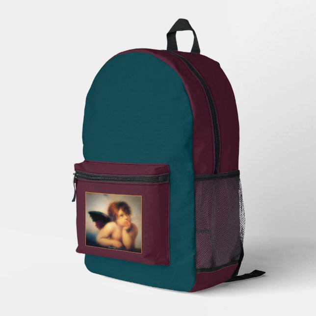 Putti Angel Printed Backpack (Back Corner Right)