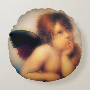 Putti Angel Round Cushion