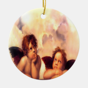 Putti Pair Angels Ceramic Tree Decoration