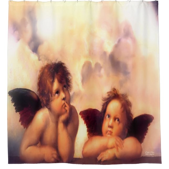 Putti Pair of Angels Shower Curtain (Front)