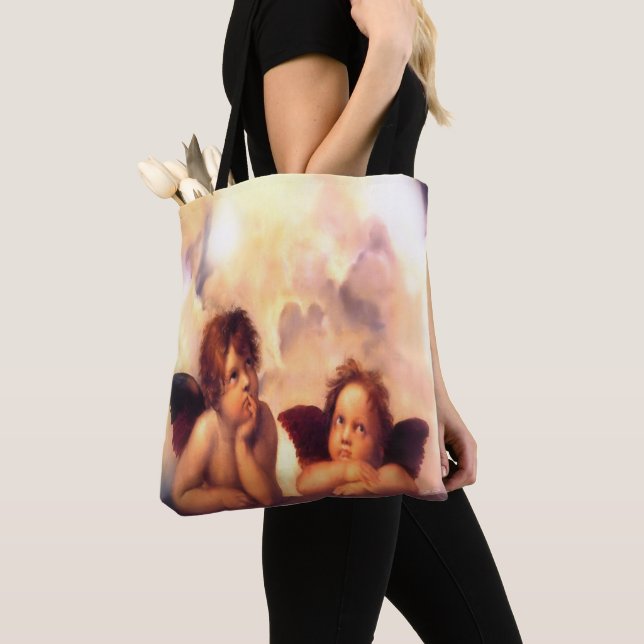 Putti Pair of Angels Tote Bag (Close Up)