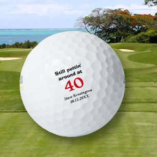 Puttin' Around 40 Birthday Personalised Golf Balls