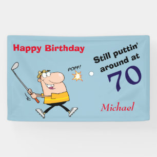 Puttin' Around 70 Golf Birthday Party Banner