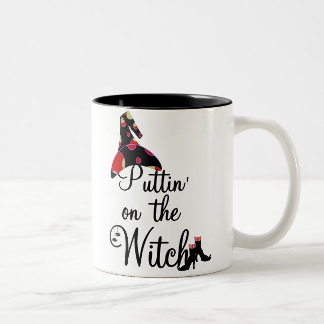 Puttin' on the Witch Two-Tone Coffee Mug (Right)