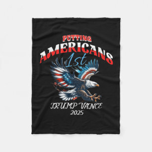 Putting Americans First Trump Vance Inauguration D Fleece Blanket