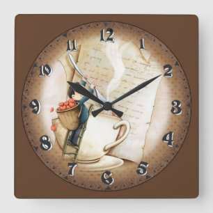 Putting Love Into Coffee Square Wall Clock