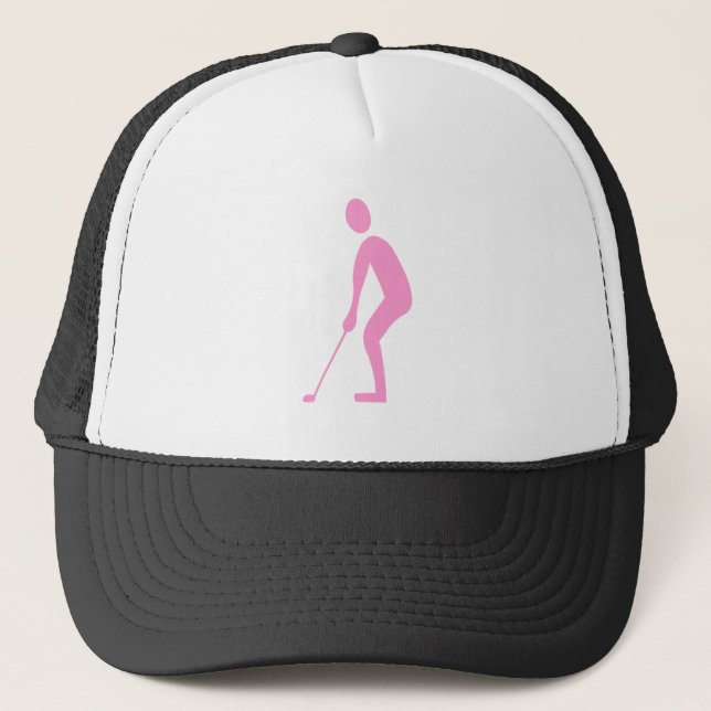 Putting - Pink Trucker Hat (Front)