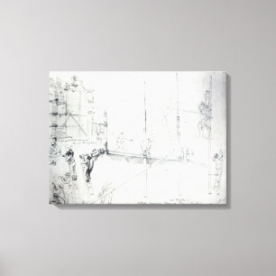 Putting up Scaffolding outside Craig's House Canvas Print