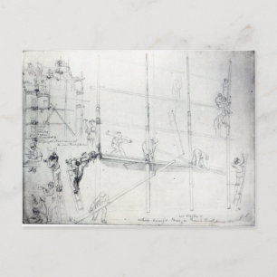 Putting up Scaffolding outside Craig's House Postcard