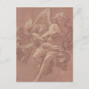 Putto and Angel Holding a Banderole Postcard