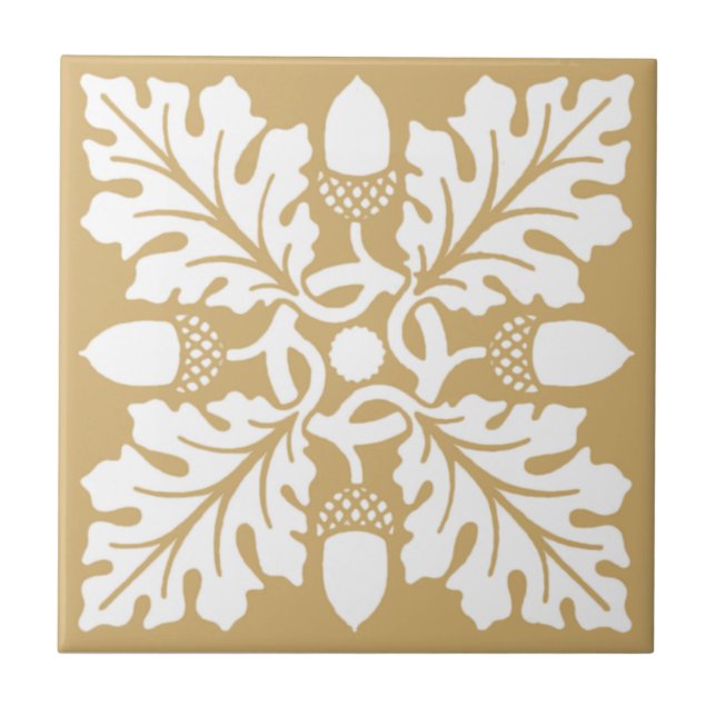 Putty Acorn and Leaf Tile Design (Front)