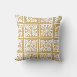 Putty Acorn and Leaf Tile Design Cushion