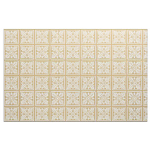 Putty Acorn and Leaf Tile Design Fabric