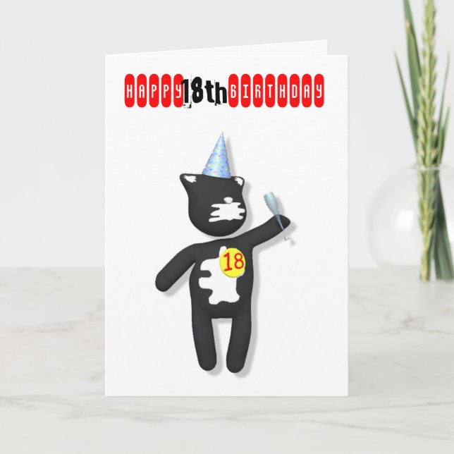 putty cat 18th birthday card (Front)