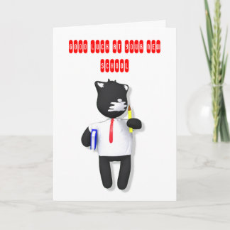 Putty Cat back to school Card