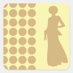 Putty Cream Neutral Dots Fashion Silhouette Square Sticker