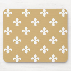 Putty Neutral Fleur de Lys Mouse Pad