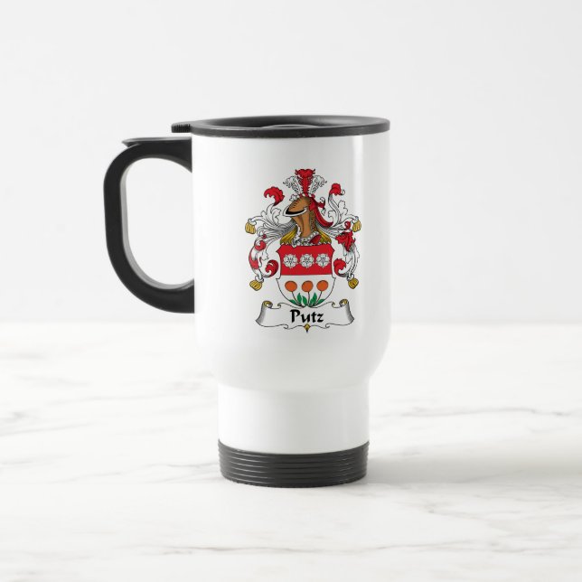 Putz Family Crest Travel Mug (Left)