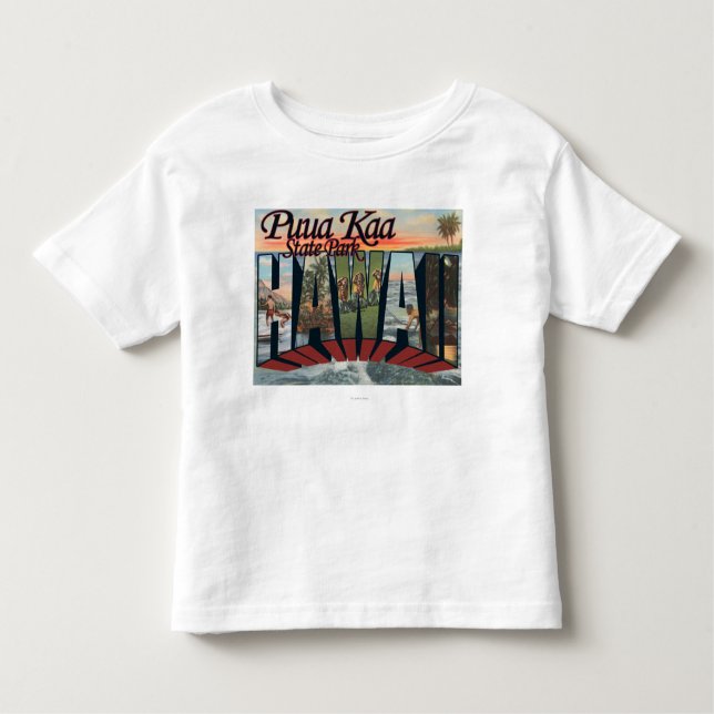 Puua Kaa State Park, Hawaii - Large Letter Scene Toddler T-Shirt (Front)