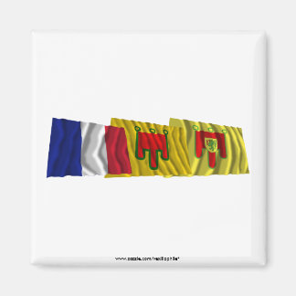 Puy-de-Dôme, Auvergne & France flags Magnet