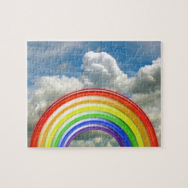 Puzzle - 3-D Rainbow Against Cloudy Sky (Horizontal)