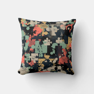Puzzle Abstract: Creative Vintage Seamless. Cushion