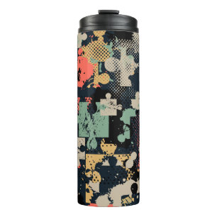 Puzzle Abstract: Creative Vintage Seamless. Thermal Tumbler